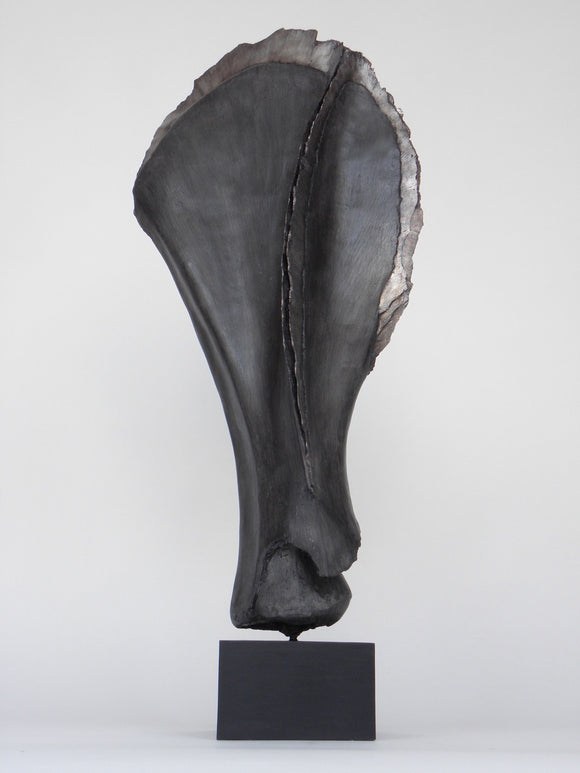 Title: Black Bone Artist: Lucy Gray Medium: silverleaf, pigmented jesmonite Size: 77 H x 30 W x 30 D cm