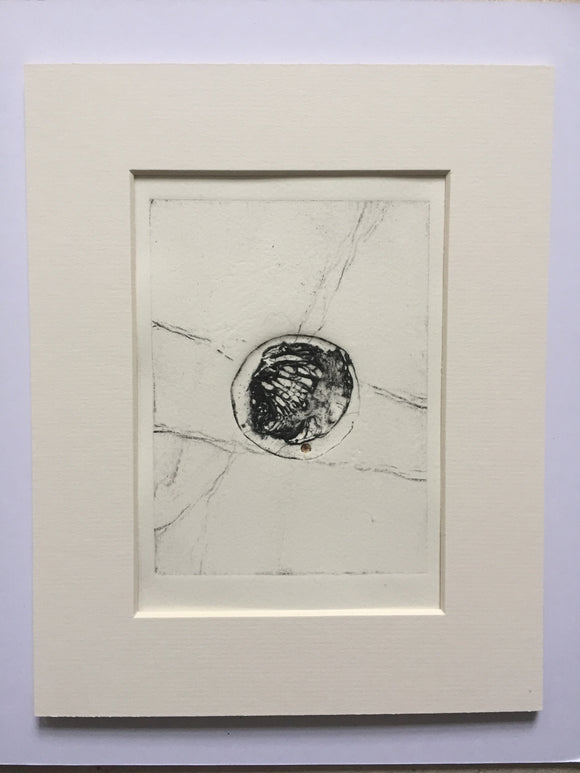 Title: Print 2 Artist: Lucy Gray Medium: hand printed collagraphy on paper Size: 13 cm x 9 cm 