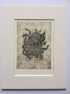 Title: Print 3 Artist: Lucy Gray Medium: hand printed collagraph on paper Size: 13 cm x 9 cm 