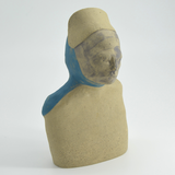 Title: Lady Gray Artist: Sally Fitchard Medium: clay sculpture Size: 19 cm x 12 cm x 8.5 cm (FRONT SIDE)