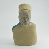 Title: Lady Gray Artist: Sally Fitchard Medium: clay sculpture Size: 19 cm x 12 cm x 8.5 cm (FRONT VIEW)