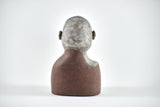 Title: Little Blue Artist: Sally Fitchard Medium: clay sculpture Size: 17.8 cm x 9.7 cm x 6.5 cm (back view). Colours comprise- light blue, terracotta, light grey