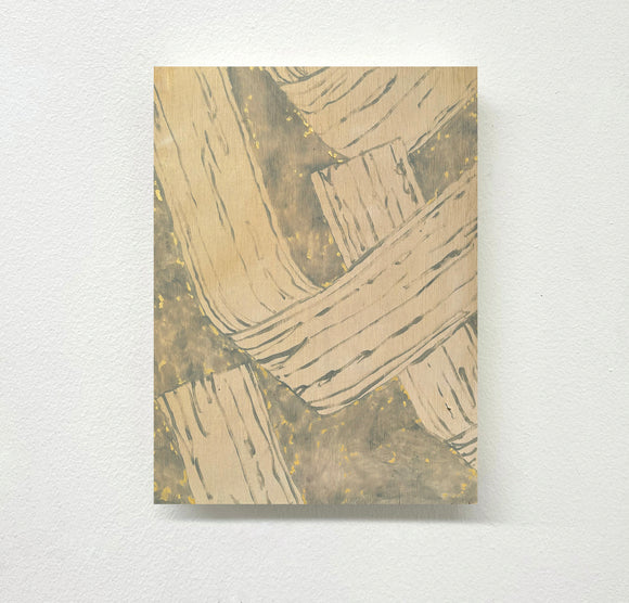 Abstract artwork with wavy lines on a white background