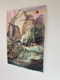 A shot of the artwork on a white wall.