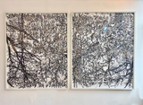 Patricia Paolozzi Cain's 'When You're Falling, Dive' in a white frame, mounted on a white wall