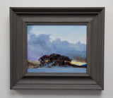 Andrew Sinclair's 'Tree Knoll' in its frame (gray)