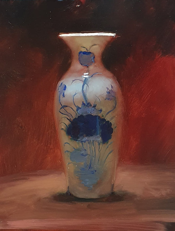 Title: Vase Artist: Andrew Sinclair Medum: Oil on board Size: 25 x 20 cm Broth Art