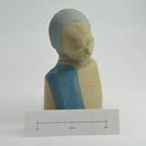 Title: Blue Sash Lady Artist: Sally Fitchard Medium: clay sculpture Size: 18 cm x 12 cm x 8 cm (WITH SIZE GUIDE)