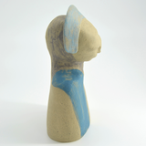 Title: Blue Sash Lady Artist: Sally Fitchard Medium: clay sculpture Size: 18 cm x 12 cm x 8 cm (SIDE)