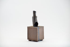 Title: Damage in a Bottle Artist: Sally Fitchard Medium: clay sculpture Size: 18.5 cm x 7.5 cm x 7.5 cm
