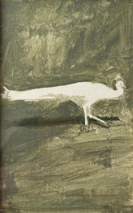 Laura McMorrow 'Albino Peacock' 2022, oil on paper (framed)