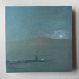 Photograph of Laura McMorrow's painting 'Moonlit' mounted on white wall.