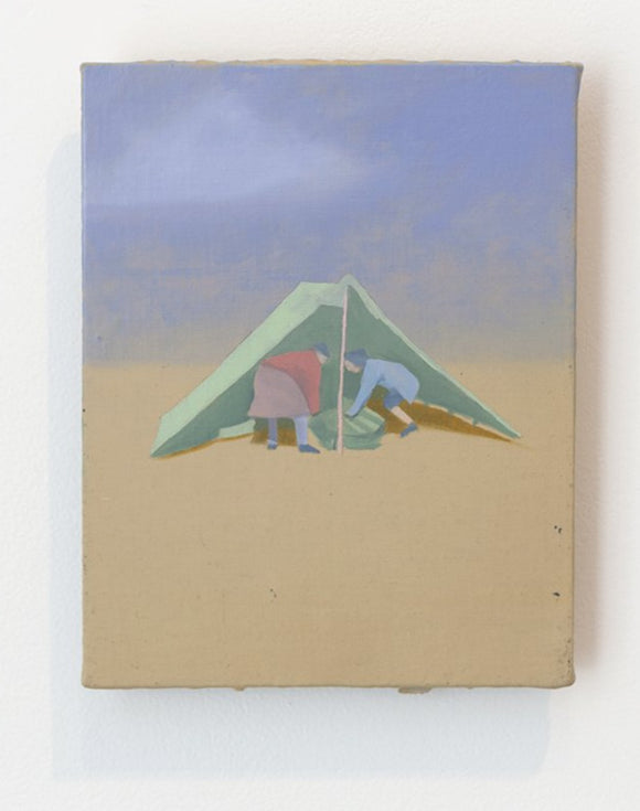 Title: Tent Artist: Laura McMorrow Medium: oil on board Size: 26cm x 20.5cm