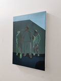 Gordy Livingstone's 'Three Wise Men' oil and enamel on canvas photographed from the right