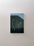 Gordy Livingstone's 'Three Wise Men' oil and enamel on canvas mounted on studio wall