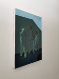 Gordy Livingstone's 'Three Wise Men' oil and enamel on canvas photographed from the left side