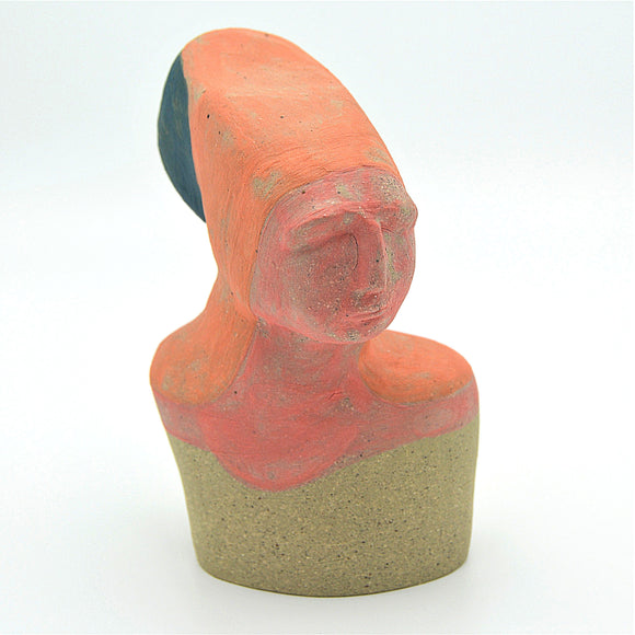Title: Red in orange Artist: Sally Fitchard Medium: clay sculpture FRONT
