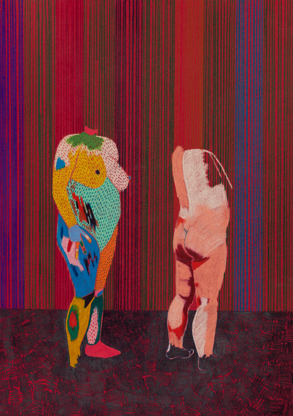Title: Two Figures Artist: Greg Genestine-Charlton Medium: colour pencil on paper Size: 42cm x 29cm (unframed)