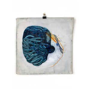 Title: Brain Zap Artist: Stewart Swan Medium: Oil paint on primed card Size: 30cm x 30cm (unframed)