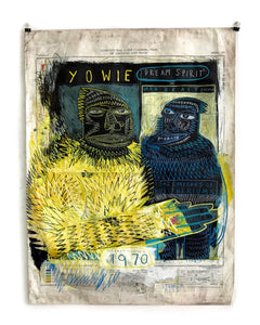 Title: Yowie Artist: Stewart Swan Medium: acrylic and oil pastel Size: 100 cm x 75 cm