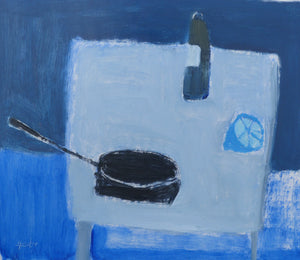 Title: Blue Lemon Half Artist: Fiona MacRae Medium: Oil painting (framed) Size: 32.5 cm x 40.5 cm Framed size: 53 cm x 61 cm Broth Art