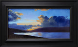 Andrew Sinclair's 'Blues' in its frame. A black wooden frame with a golden inner slip.