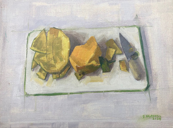 Title: Mango Artist: Stacey Gledhill Medium: oil on linen panel Size: 30cm x 40cm (unframed)