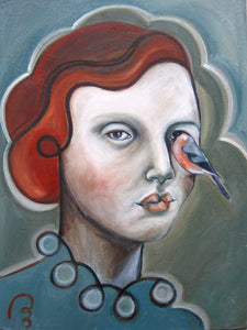 The Woman with Bullfinch by Pum