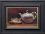 Title: Tea Artist: Andrew Sinclair Medum: Oil on board Size: 20 x 30 cm (photographed in frame)